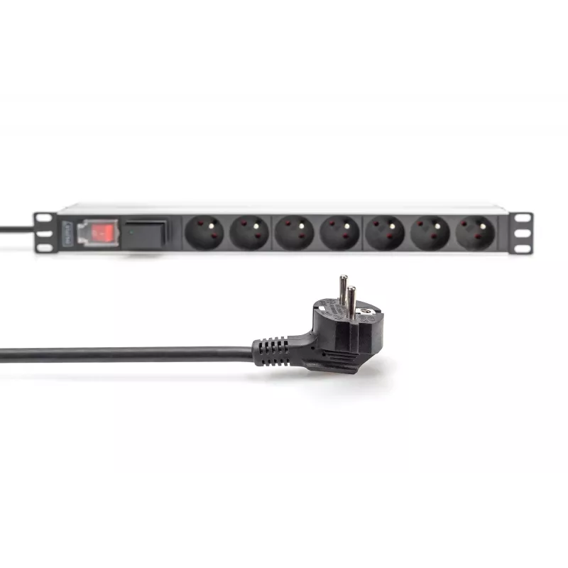Digitus Socket strip with aluminum profile 7-way CEE 7/5 sockets 2 m cable