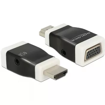 Cable Gender Changer DeLOCK 65586 HDMI-A to VGA Black White