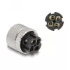DeLOCK M12 Connector A-coded 4 pin female 90° angled metal