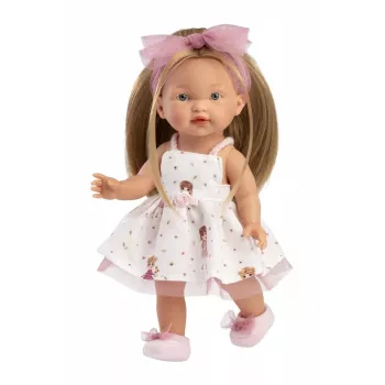 Doll Llorens Valeria 28 cm — realistic features, soft body, vinyl head and limbs