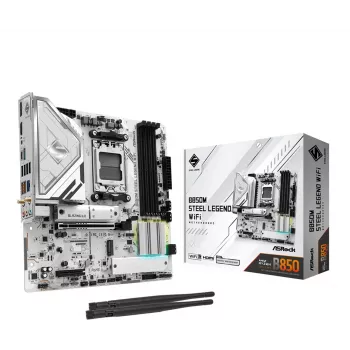 Motherboard ASRock B850M Steel Legend WiFi — AMD B850, Socket AM5, microATX, DDR5, 4 DIMM, Wi‑Fi 7, 2.5Gb LAN