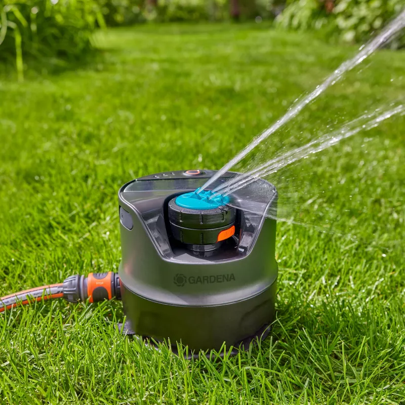 Circular water sprinkler Gardena AquaPrecise Black Blue Grey 1 pc