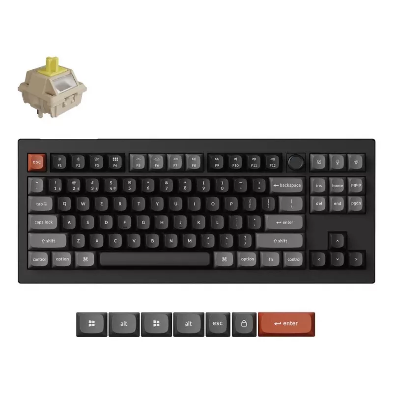 Mechanical keyboard Keychron V3 Ultra 8K — Wired & Bluetooth, QWERTY layout, RGB LED, Black