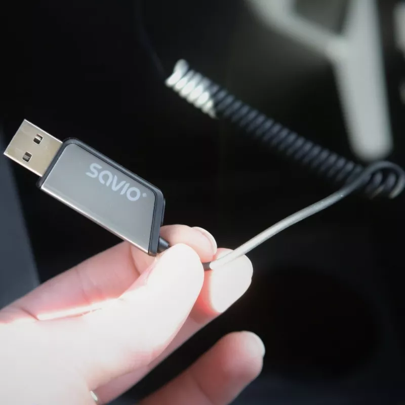 Savio TR-16 Transmitter AUX adapter with hands-free function, Bluetooth 5.3, Google Assistant/Siri