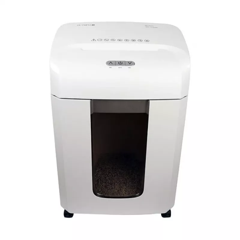 Paper shredder Olympia MC 615.2 — Micro-cut P-5, 22 cm feed, 15-sheet capacity, 65 dB, white