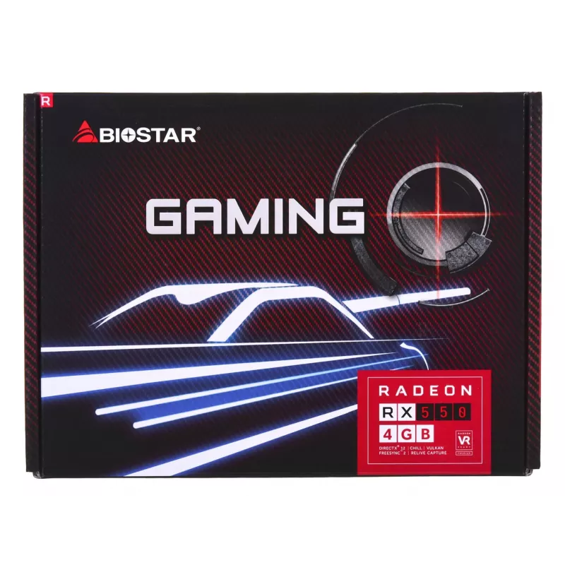 Graphics card BIOSTAR Radeon RX 550 4 GB GDDR5, 1100 MHz GPU, 6000 MHz memory, 128-bit, PCIe 3.0, single-fan