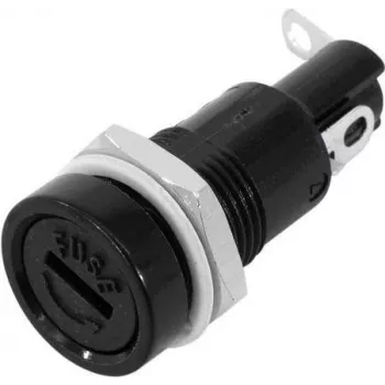Fuse holder EUROLITE 30207210 with threaded nut, panel-mount