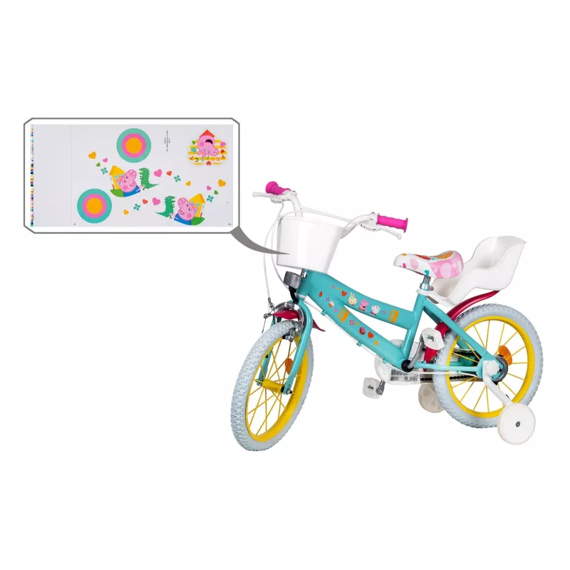 Children's bicycle Toimsa TOI1698 16-inch with Peppa Pig graphics, suitable for ages 3–6