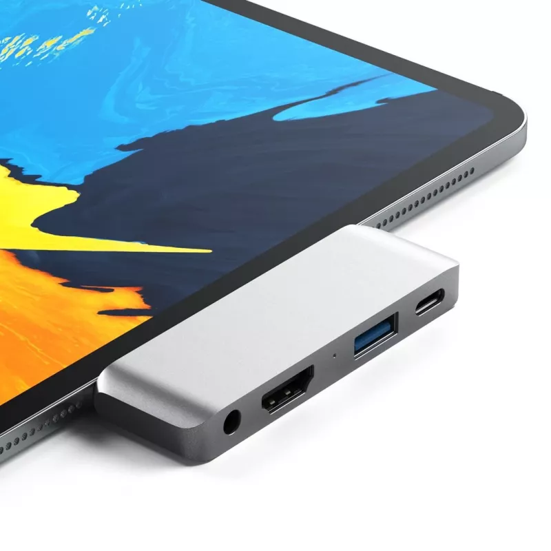 Satechi Aluminum USB-C Hub for iPad Pro Silver