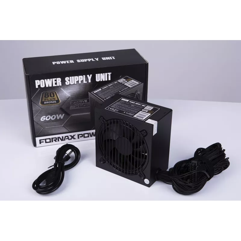 Power Supply ATX 80+Bronze 600W active PFC, 12cm Fan
