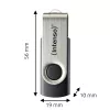Intenso USB flash drive Office Line, 64 GB, USB-A, 3.2 Gen 1x1, black-Silver, 64 GB, USB Type-A, 3.2 Gen 1 (3.1 Gen 1), swivel ring, Black, Silver