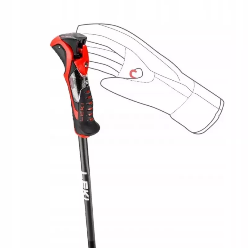 Ski poles Leki 3D AIRFOIL black/red 120 cm