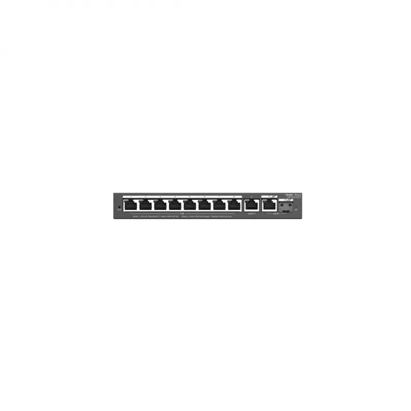Managed L2 Switch RUIJIE RG-ES210GS-P — 10x Gigabit RJ-45, 2x SFP, 8x PoE+ ports, 120W PoE budget, Cloud-managed