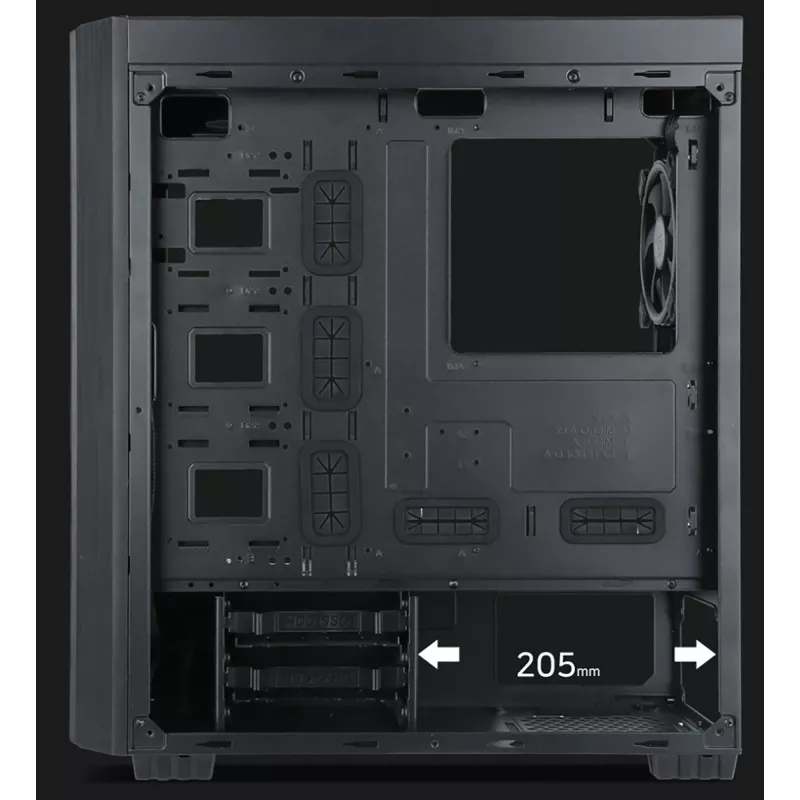 Gembird Fornax K500 ATX computer case, Midi Tower, Black