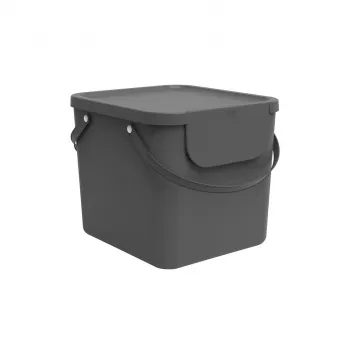 Rotho Albula rectangular plastic waste container 40 L, anthracite, technopolymer, 400×358×340 mm