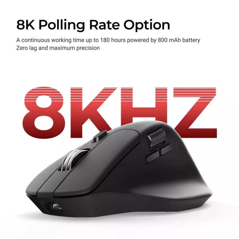 Mouse Keychron M6 Right-hand Universal — Optical, RF Wireless + Bluetooth + USB-C, 30000 DPI, Black