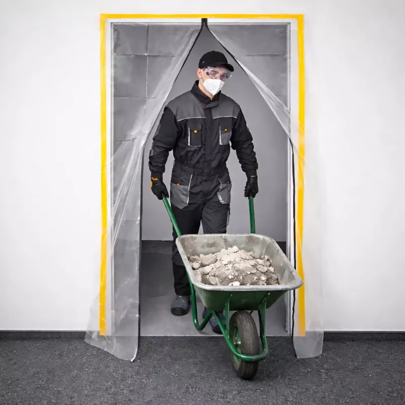 dust barrier door renovation, dust curtain 220X110 straight
