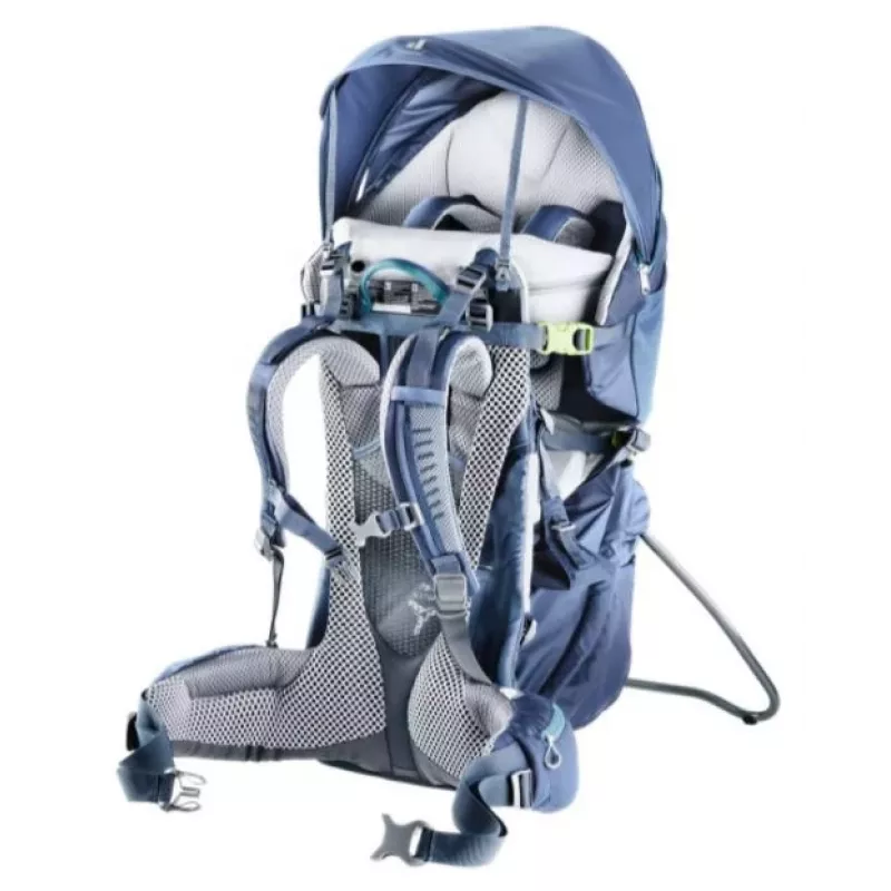 Baby carrier backpack Deuter Kid Comfort Pro, blue, polyamide, max 22 kg, sunshade, side pocket