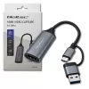 USB-C to USB-A and HDMI 4K 30Hz adapter QOLTEC in aluminium