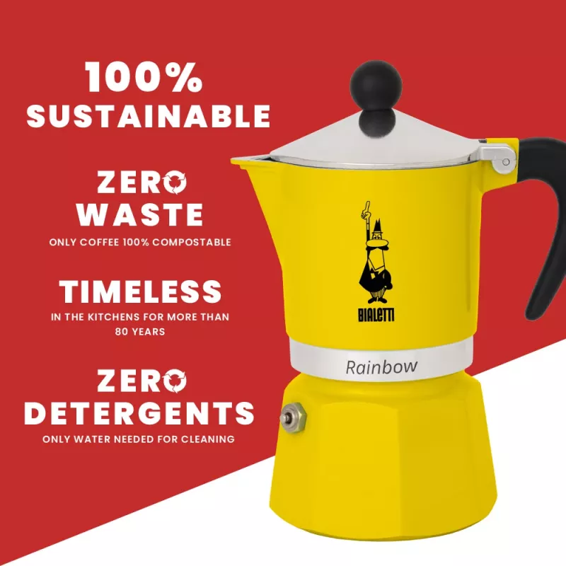 Moka pot Bialetti Rainbow Black Yellow