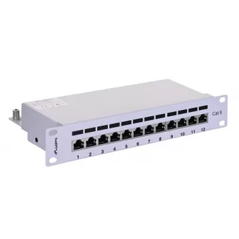 Patch panel LANBERG PPF6-9012-S, 12-port, metal, grey, 1U, 215×130×44.5 mm