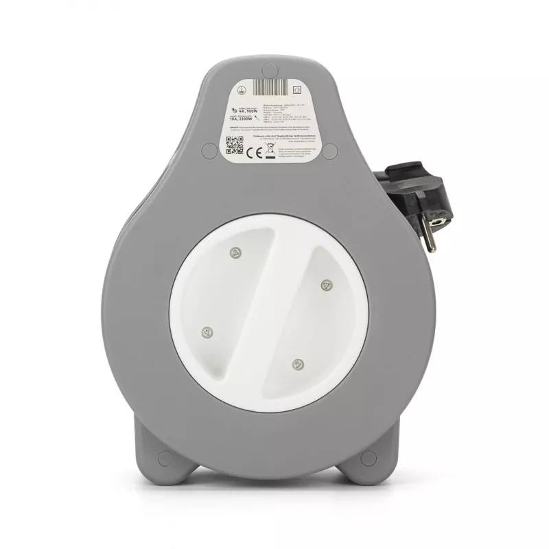 Power extension reel MONTIS MT188-10 10 m cable, 2 AC outlets, grey