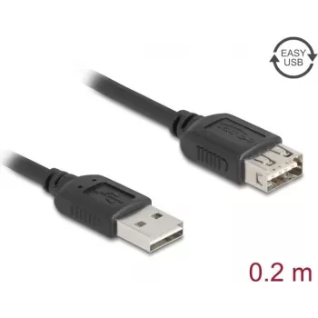 USB A to USB A cable DELOCK 81510 — USB 2.0, 0.2 m, black
