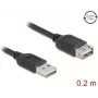 USB A to USB A cable DELOCK 81510 — USB 2.0, 0.2 m, black