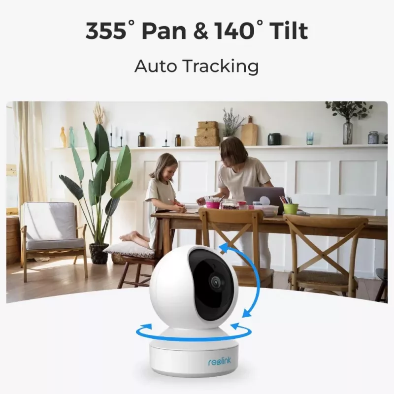 Indoor IP Security Camera Reolink E Series E330 — 4MP, 4 mm Lens, 84°×45° FOV, 2.4/5 GHz Wi‑Fi, Two‑Way Audio, Person/Pet Detection