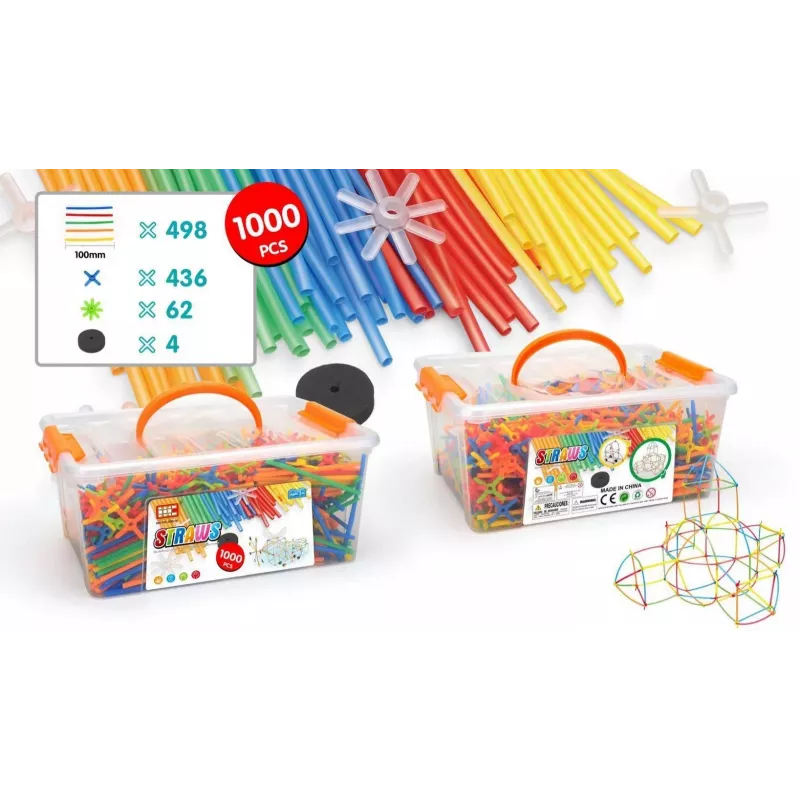 Building Blocks Ascato Askato Little Straws 1000 pcs — construction toy set, 1000 pieces