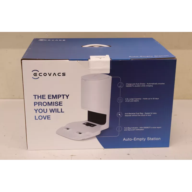 Auto-Empty Station Ecovacs CH1918 for OZMO T8 N8 T9 — White, includes 2 dust bags