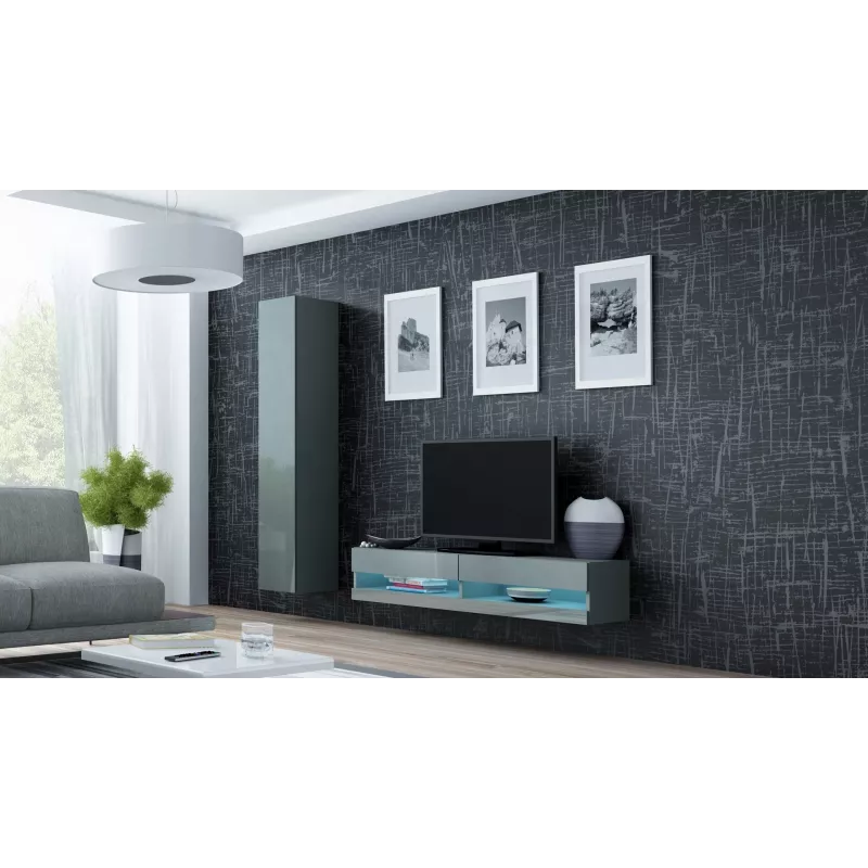 Cama TV stand VIGO NEW 30/140/40 grey/grey gloss