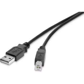 USB 2.0 cable Renkforce 1487688, 0.3 m, black, gold-plated contacts