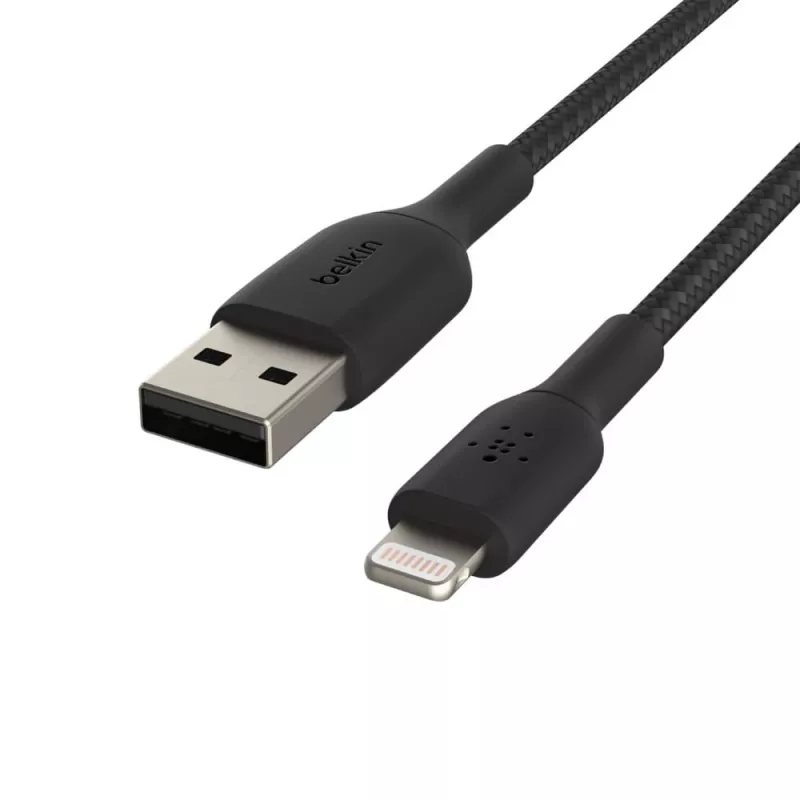 Cable Braided USB-Light ning 1m Black