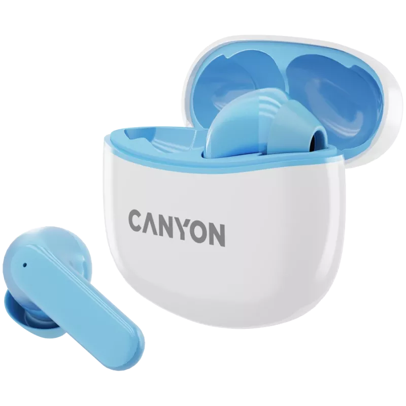 Canyon TWS-5 CNS-TWS5BL Headphones – True Wireless – Bluetooth 5.3 – In-Ear – USB-C Ladecase – Touch-Steuerung – to 38h Laufzeit – Black