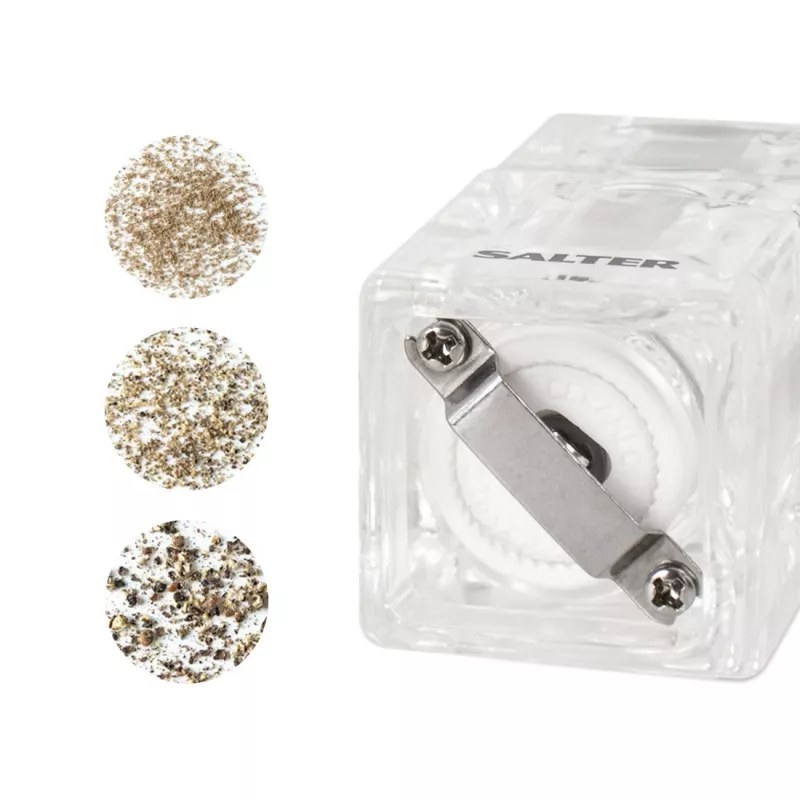 Salt and pepper mill Salter 7605 CLXR twin compact design, battery-powered, adjustable grind
