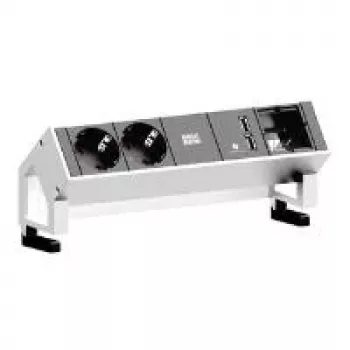 Power extension Bachmann DESK 2 0.2m 2 AC outlets Black White