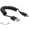 USB Cable DeLOCK USB 2.0 0.6m USB A Mini-USB A Black
