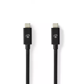 Nedis 1m USB-C 4.0 Gen 3x2, 240W, 8K@60Hz, 40Gbps | nickel-plated | 1.00 m | Round | PVC | Black | Box (CCGB66040BK10)
