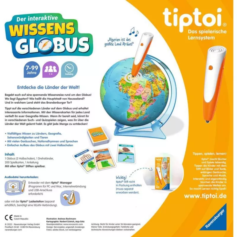 Educational Toy Ravensburger tiptoi Interactive Knowledge Globe