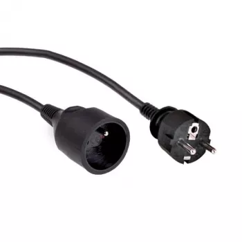 Power extension cable LOGON PSPC03 — 3 m cable, 1 AC outlet, black