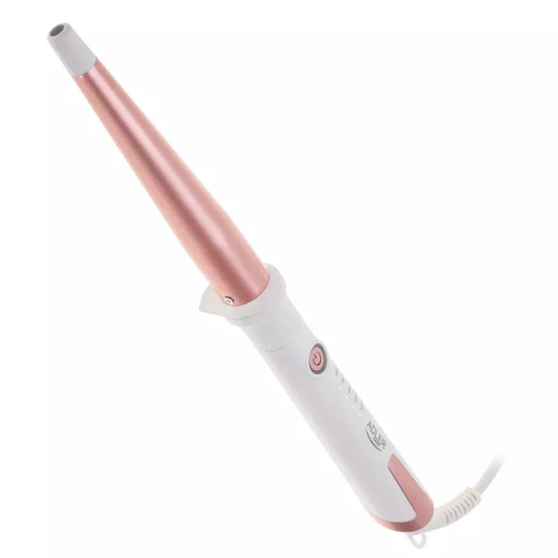 Curling iron Adler AD 2119 — tapered 12–25 mm ceramic barrel, adjustable 120–200 °C, 45 W, pink