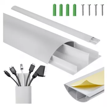Aluminum cable masking strip MACLEAN MC-814 S, silver — surface-mounted cable cover
