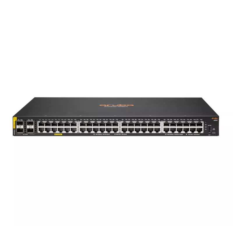 HPE Aruba Networking CX 6000 48G Class4 PoE 4SFP 370W Managed L3 Gigabit Ethernet (10/100/1000) Power over Ethernet (PoE) 1U