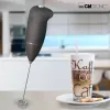 Clatronic MS 3089 Battery-Powered Milk Frother, Black/Stainless Steel