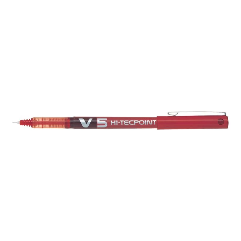 Pilot V5 Hi-Tecpoint BX-V5-R Rollerball Pen, 0.5 mm, Red