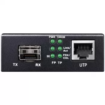 Network media converter Cudy MC220 — Gigabit (1000 Mbps) single-mode SFP 1310 nm, 1x RJ-45, 1x SFP, black