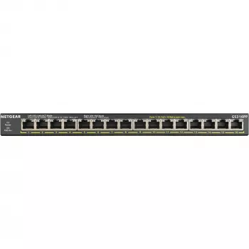 NETGEAR GS316PP Unmanaged Gigabit Ethernet (10/100/1000) Power over Ethernet (PoE) Black
