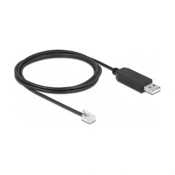 Adapter cable DeLOCK USB Type-A to Serial RS-232 RJ12 ESD protection 2 m Black