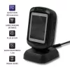 Fixed 1D/2D barcode reader QOLTEC 50864, LED sensor, USB wired, black, 145×85×80 mm